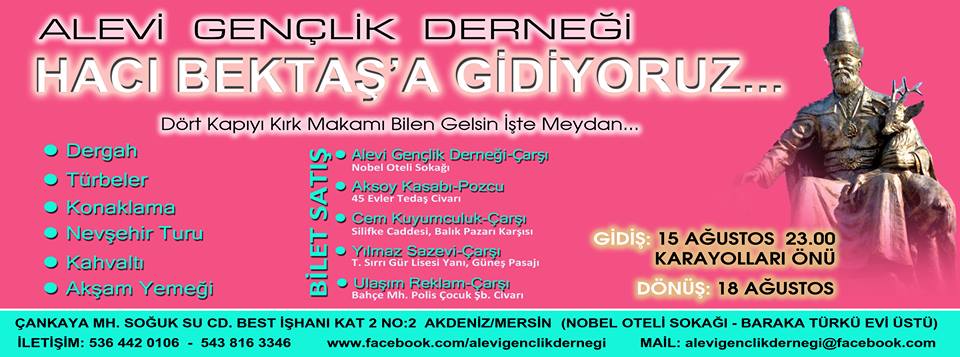 Mersin Alevi Gençlik Derneğinden Duyuru!